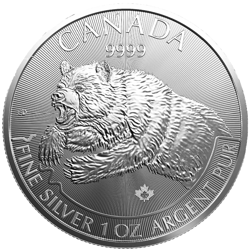 Predator Series Grizzly 1oz silver coin 2019 | margin scheme