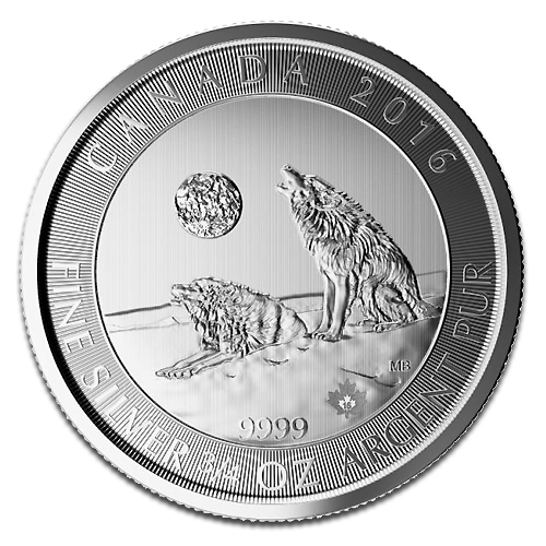 Howling Wolves 3/4oz silver coin 2016 | margin scheme