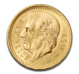 10 Mexican Peso Hidalgo Gold Coin | 1905-1959