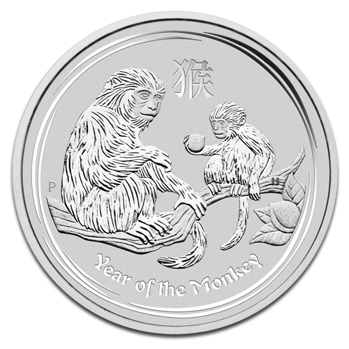 Lunar II Monkey 1/2oz silver coin 2016 | margin scheme