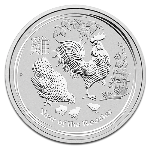 Lunar II Rooster 1/2 oz silver coin 2017 | margin scheme