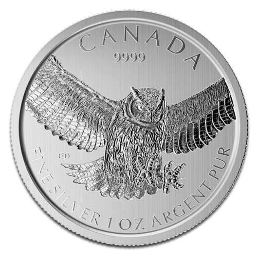 Great Horned Owl Birds of Prey 1oz Silver Coin 2015 | margin scheme