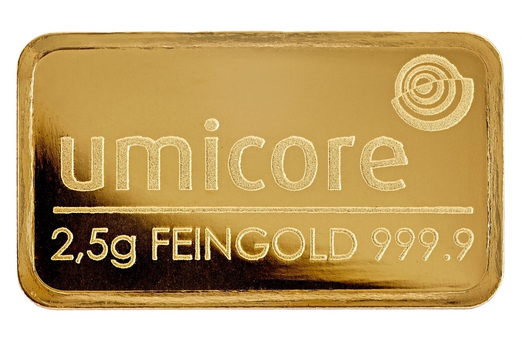 2.5 Gram Gold Bar Umicore