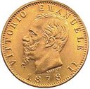 20 Lire Vittorio Emanuele II. Gold Coin | 1861-1878 | Italy