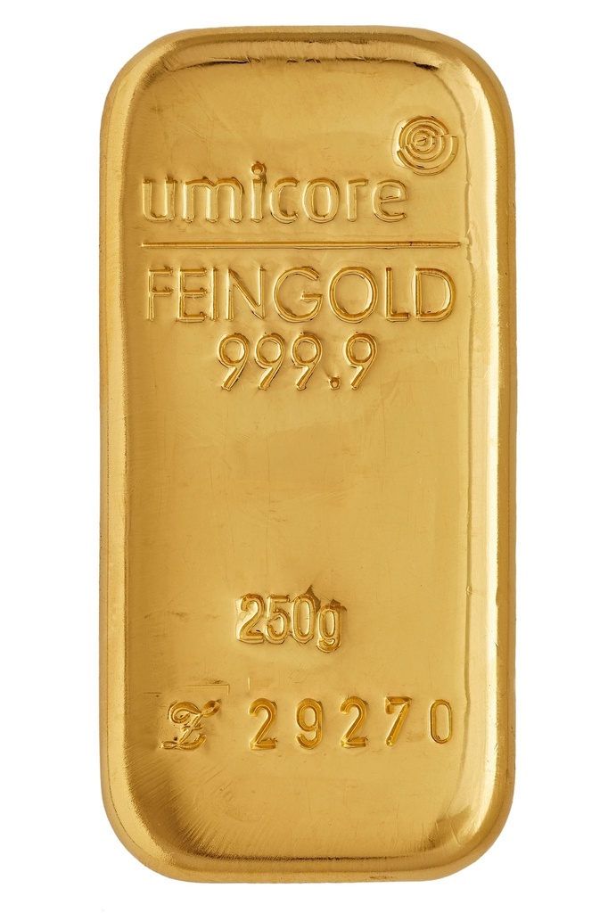 250g Gold Bar | Umicore - cast