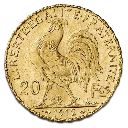 20 French Francs - diverse motifs, Gold