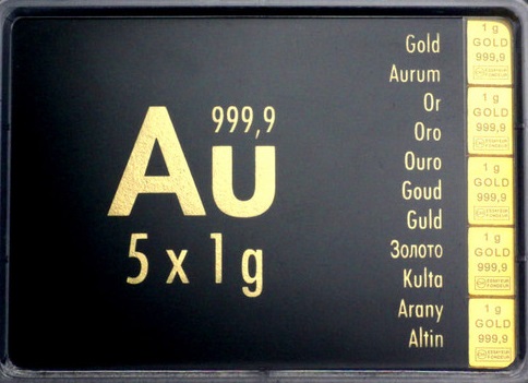 5 x 1g Gold CombiBar