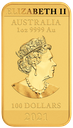 Dragon -rectangular- 1oz Gold Coin 2021