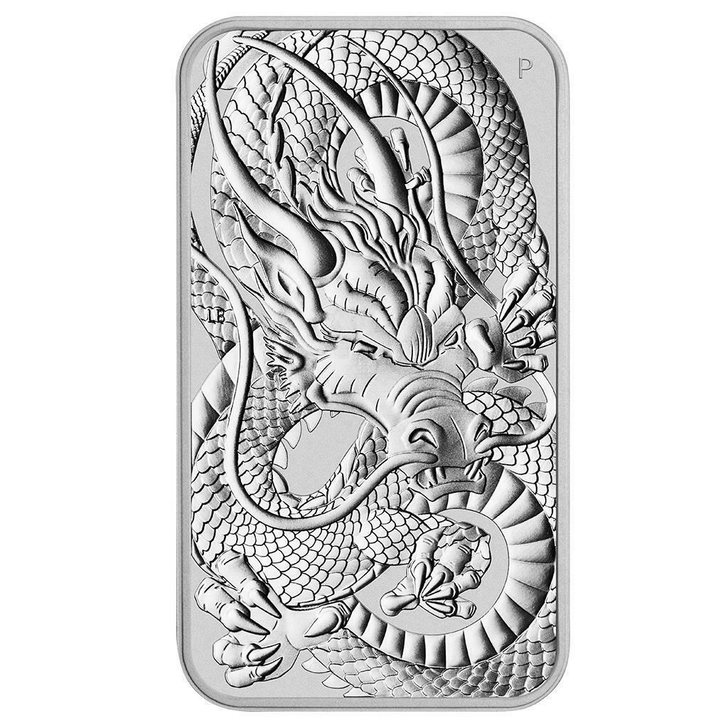 Dragon rectangular 1oz silver coin 2021 | margin scheme