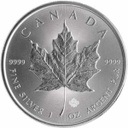 Maple Leaf 1oz Silver Coin different years margin scheme