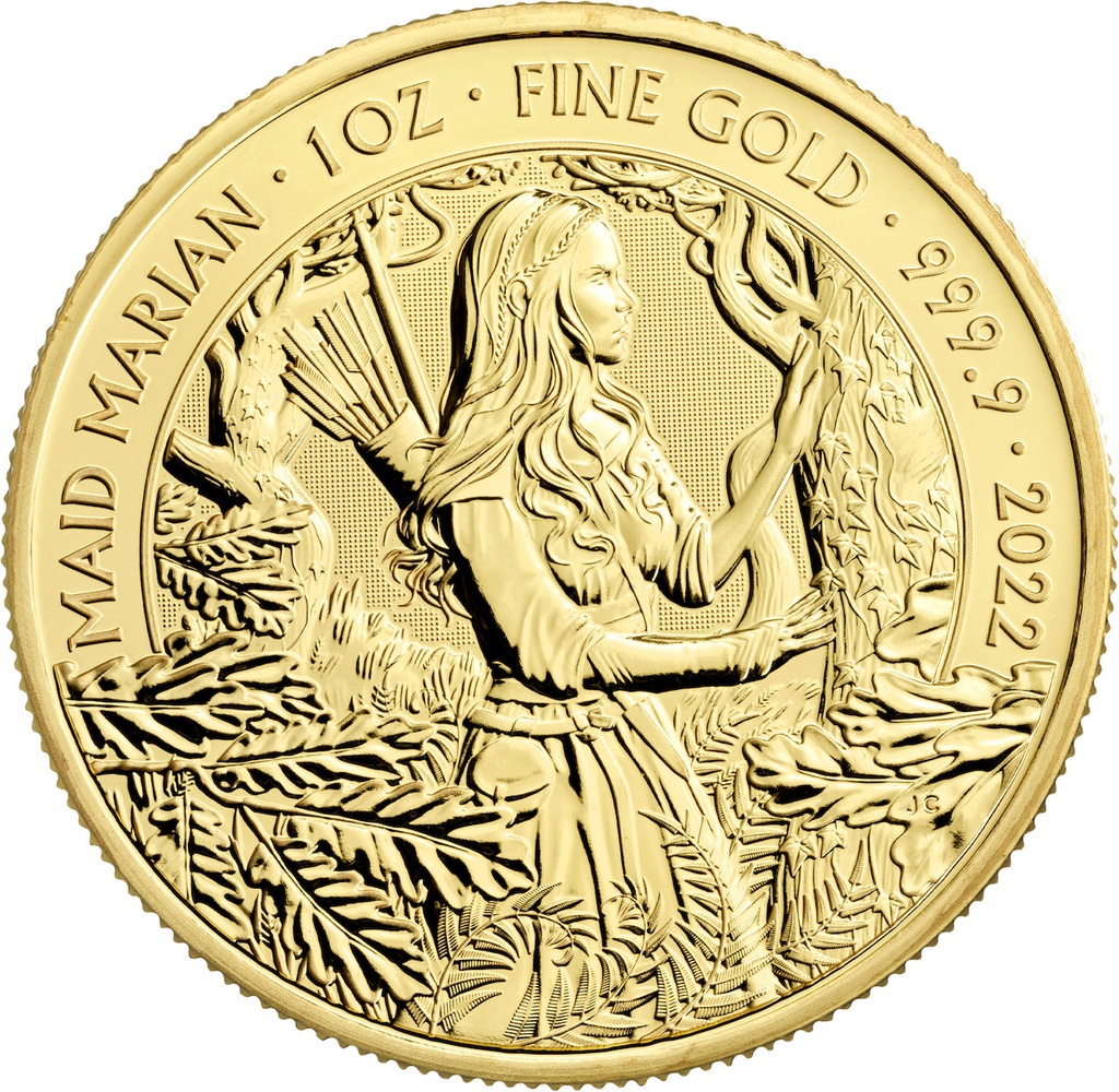 Myths and Legends &quot;Maid Marian&quot; 1oz Gold Coin 2022