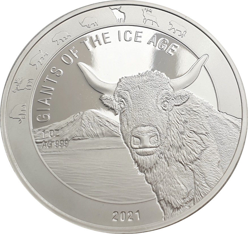 Ice Age Giants - Aurochs - 1oz Silver Coin 2021 margin scheme
