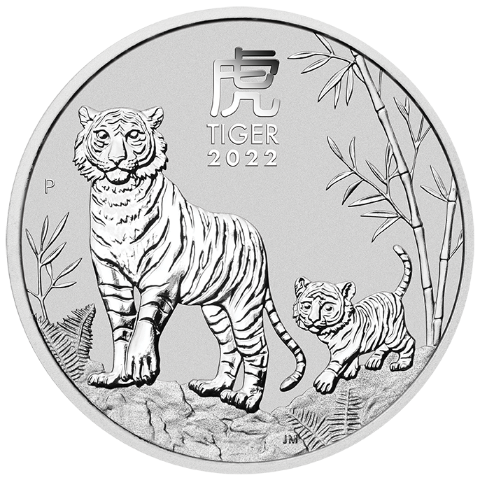 Lunar III Tiger 1oz Silver Coin 2022 margin scheme