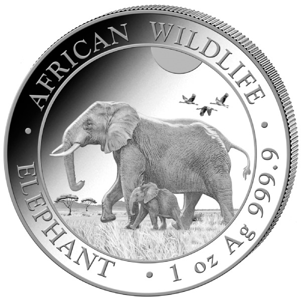 Somalia Elephant 1oz Silver Coin 2022 margin scheme