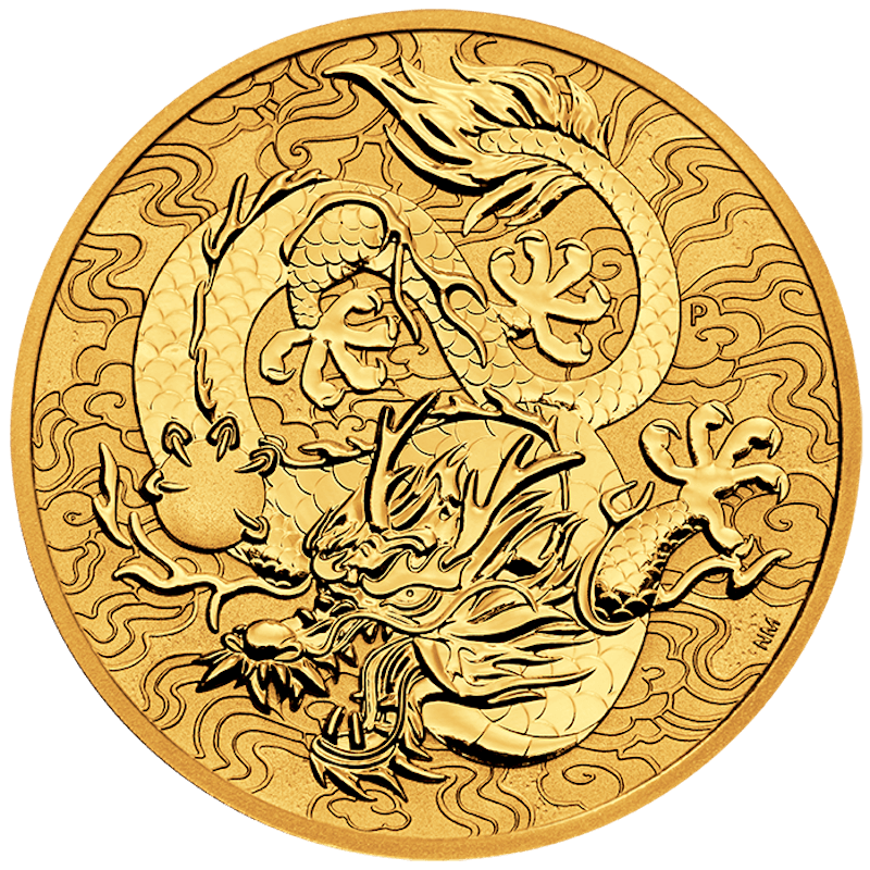 Australian "Chinese Myths & Legends" Dragon 1oz Gold Coin 2022