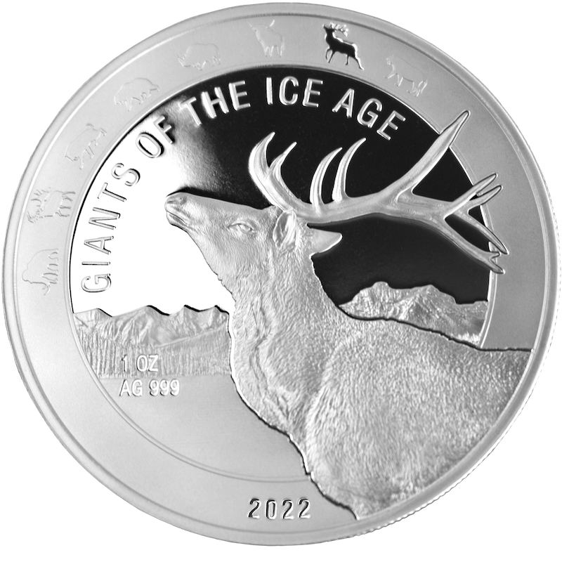 Ice Age Giants - Reindeer - 1oz Silver Coin 2022 margin scheme