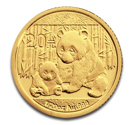 China Panda 1/20oz Gold Coin 2012