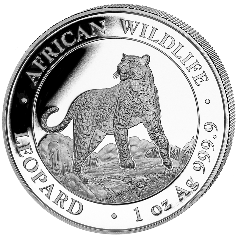 African Wildlife Leopard 1oz Silver Coin 2022 margin scheme