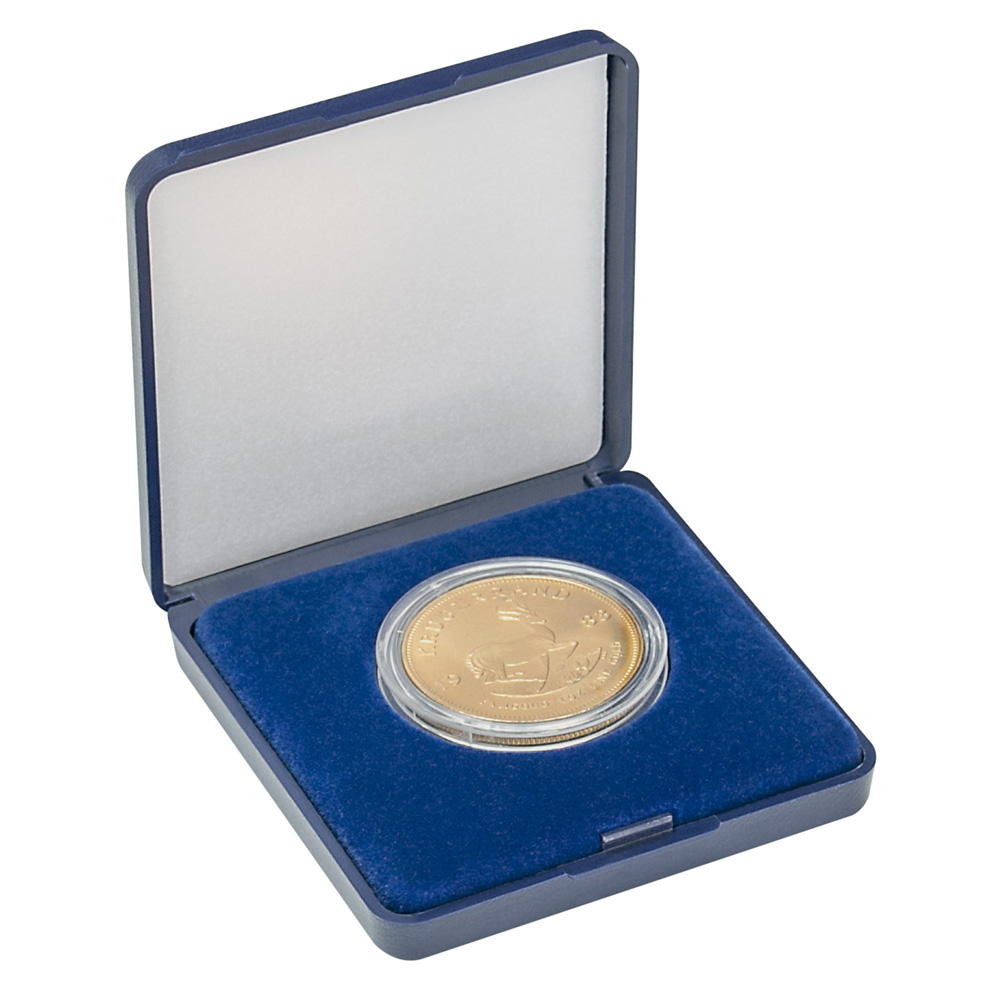 Coin Case with blue inlay for Coins up to 40 mm outer diameter