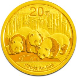 China Panda 1/20oz Gold Coin 2013