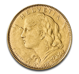 10 Swiss Francs Half Vreneli Gold Coin | 1911-1922