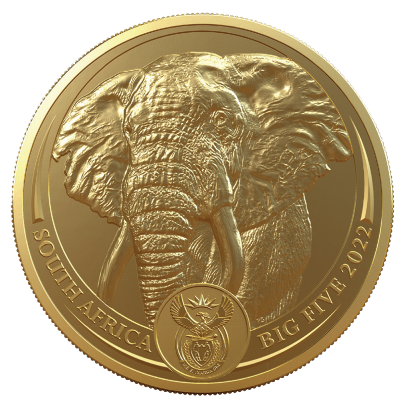 South Africa Big Five - Elephant 1 oz Gold Coin 2022 