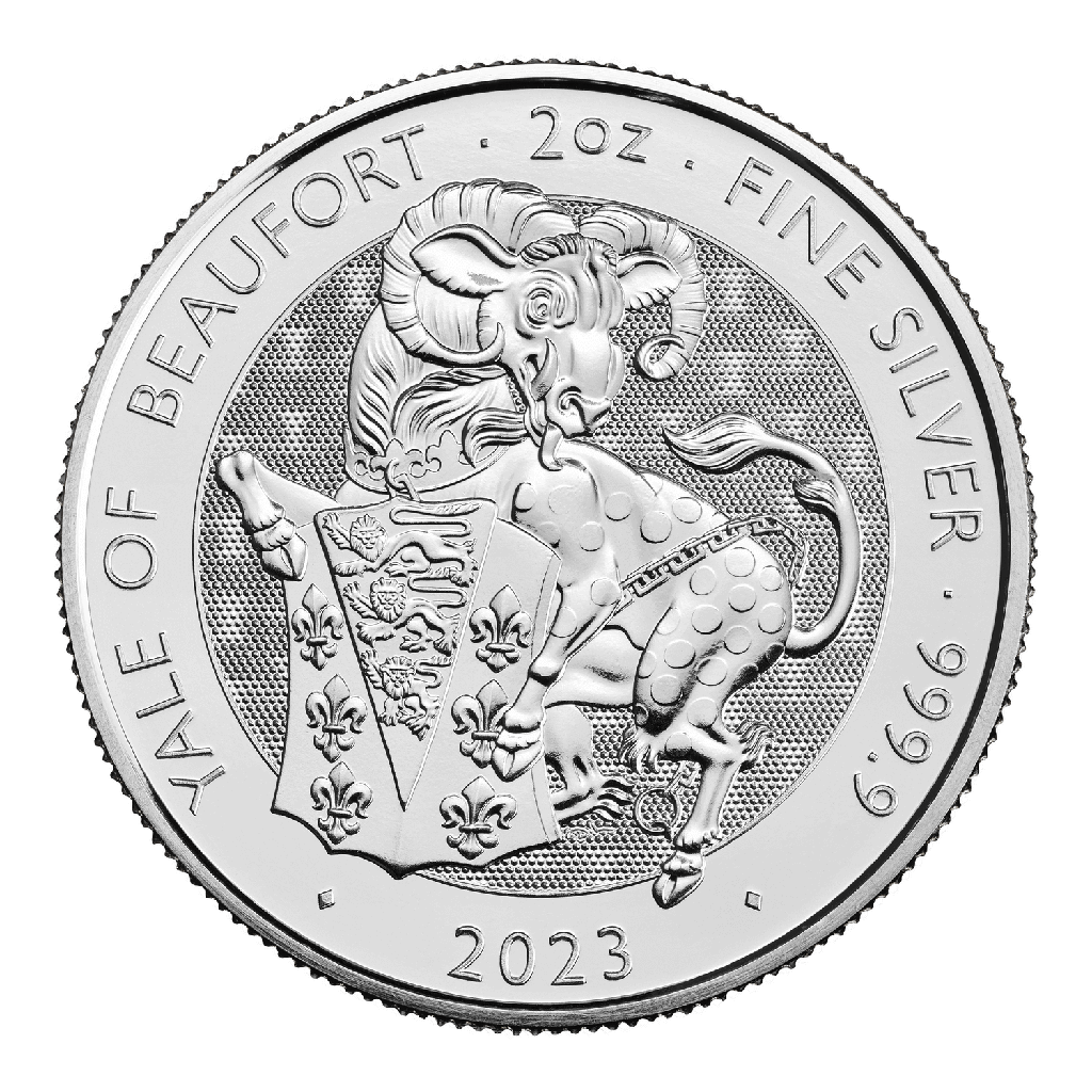 Tudor Beasts Yale of Beaufort 2oz Silver Coin 2023 | margin scheme