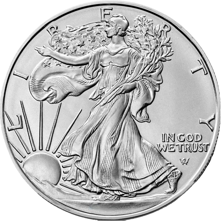 American Eagle 1oz Silver Coin different Years margin scheme