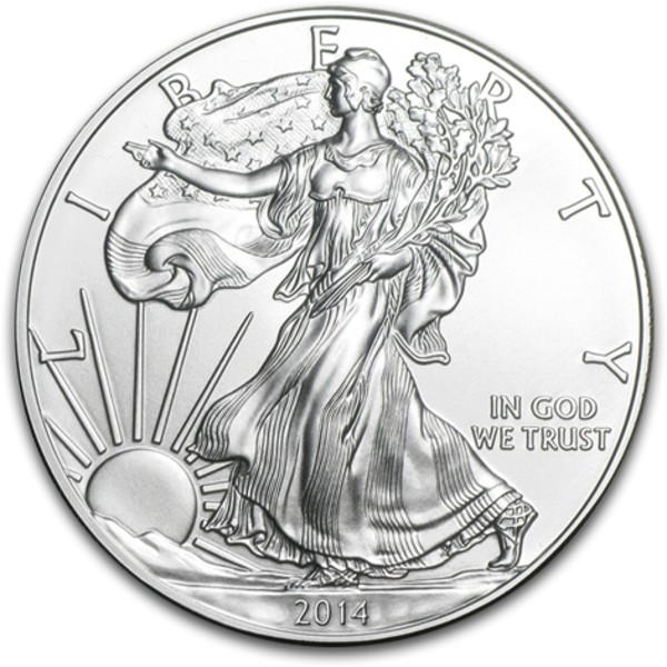 American Eagle 1oz Silver Coin different Years margin scheme