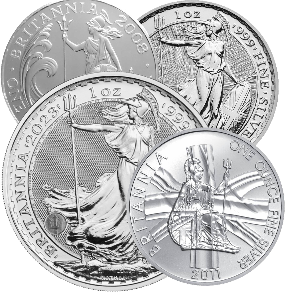 Britannia 1oz Silver Coin different years margin scheme