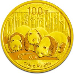 China Panda 1/4oz Gold Coin 2013