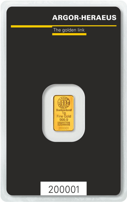 1g Gold Bar Argor-Heraeus 