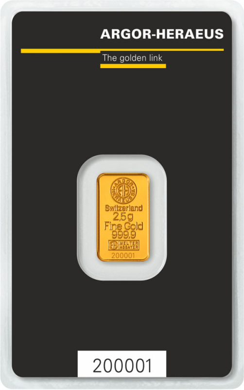 2.5g Gold Bar | Argor-Heraeus