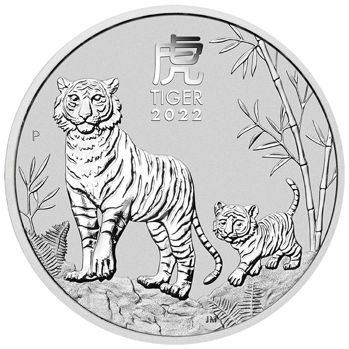 Lunar III Tiger 5oz Silver Coin 2022 margin scheme