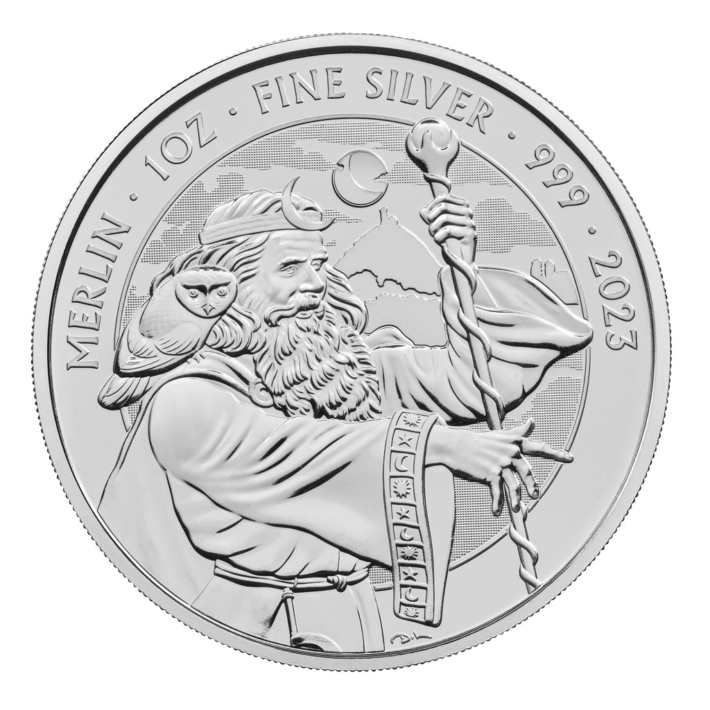 Myths and Legends &quot;Merlin&quot; 1oz Silver Coin 2023 margin scheme