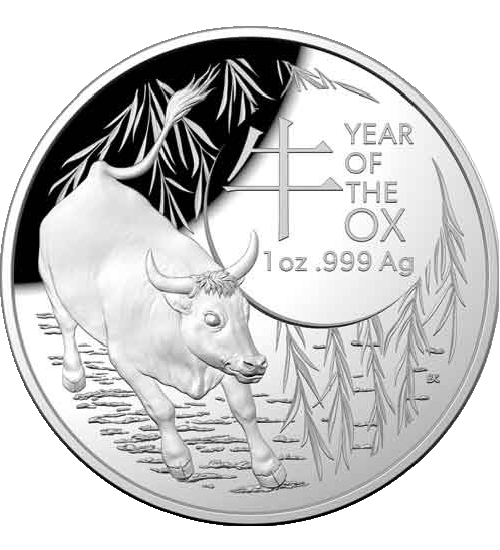 Australian Lunar II RAM Ox 1oz Silver Coin 2021 margin scheme