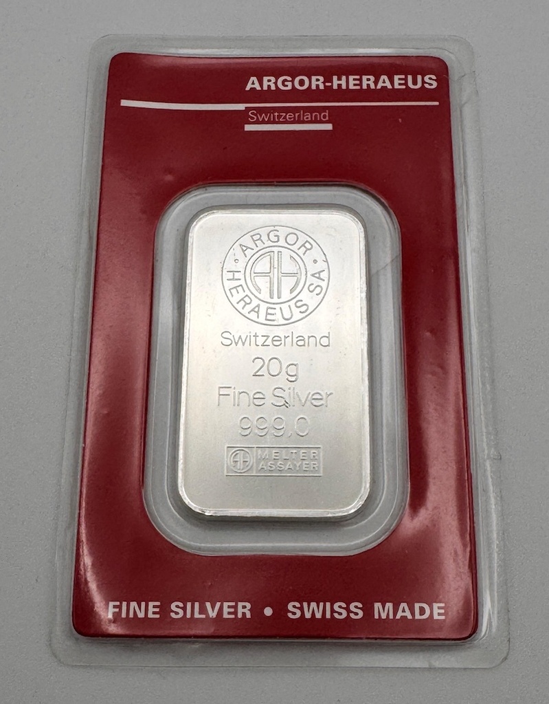 20g Silver Bar Argor Heraeus