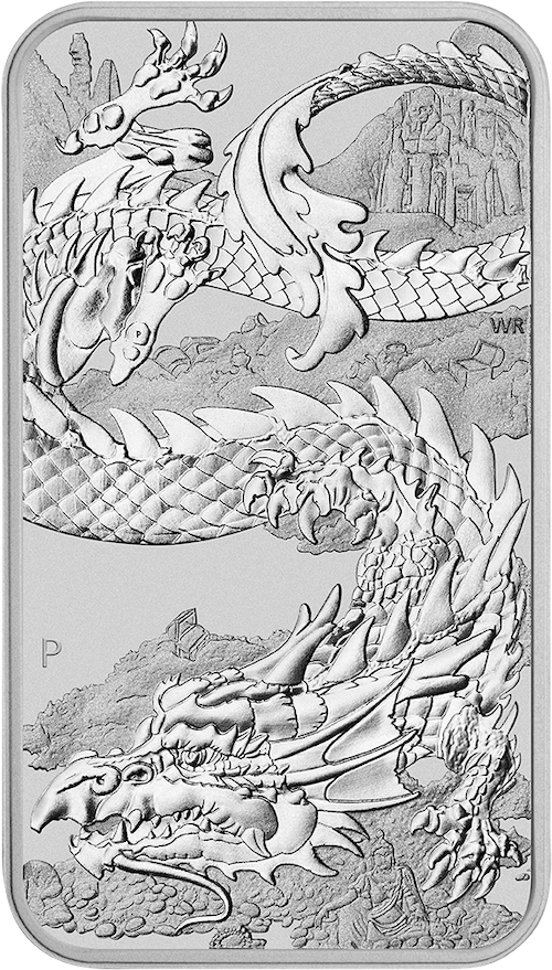 Dragon rectangular 1oz Silver Coin 2023 | margin scheme