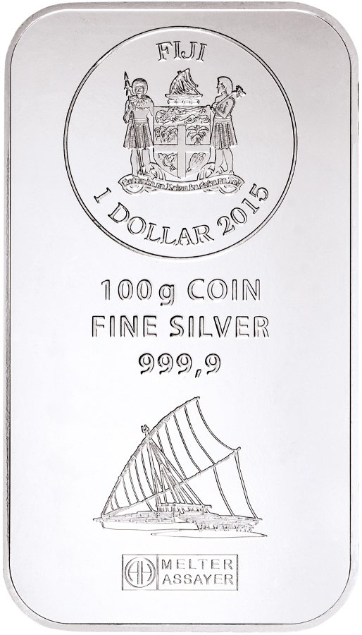 100g Silver Coin Bar Fiji | margin scheme