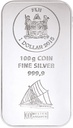 100 Gram Silver Coinbar Fiji margin scheme