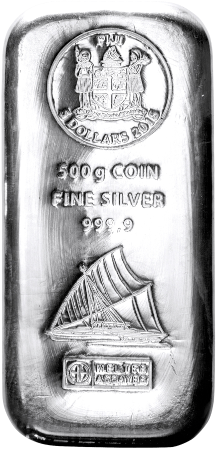 500g Silver Coin Bar Fiji | margin scheme