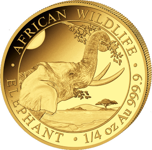 Somalia Elephant 1/4oz Gold Coin 2023