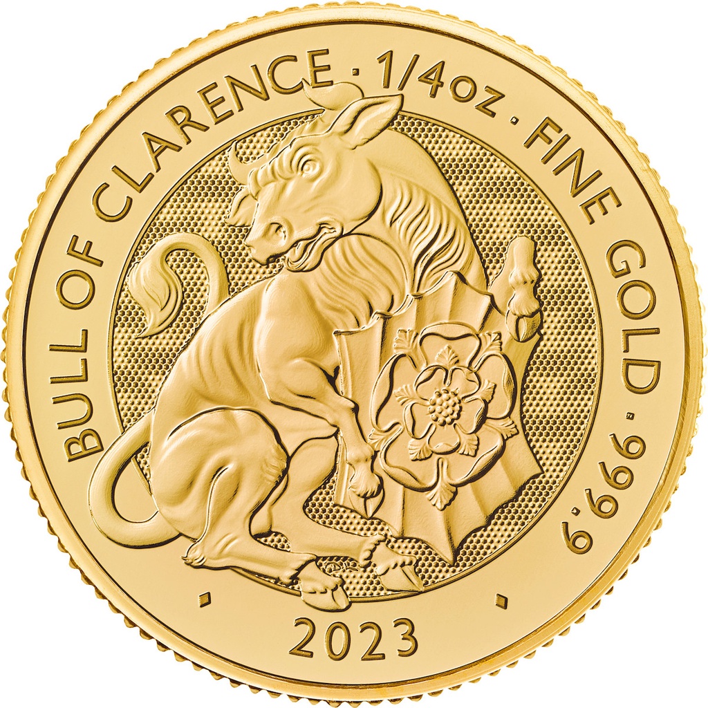 Tudor Beasts Bull of Clarence 1/4 oz Gold Coin 2023