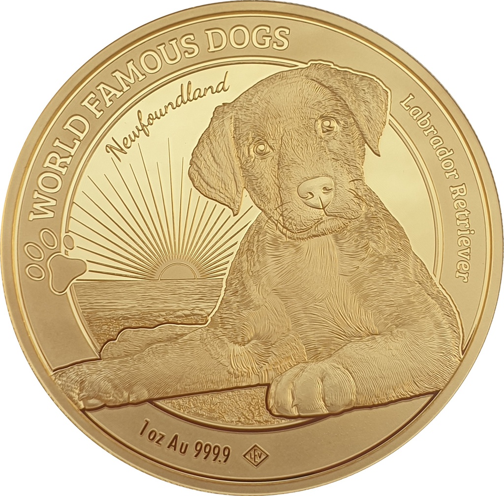 World Famous Dogs Labrador 1oz Gold Coin 2023