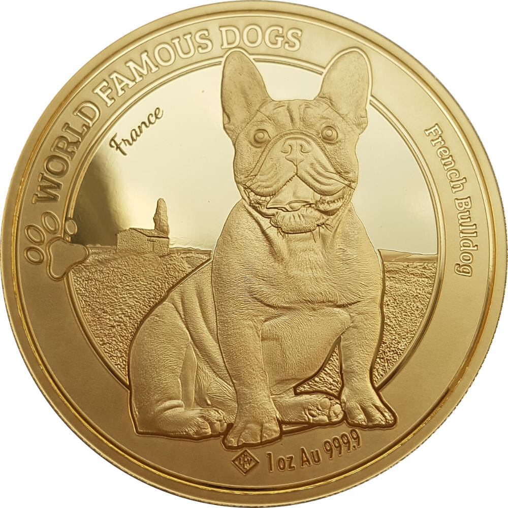 World Famous Dogs Bulldog 1oz Gold Coin 2022