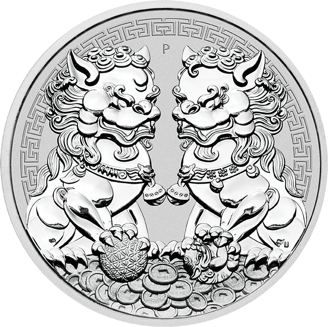 Australian &quot;Chinese Myth &amp; Legends&quot; Double Pixiu 1oz Silver Coin 2020 margin scheme