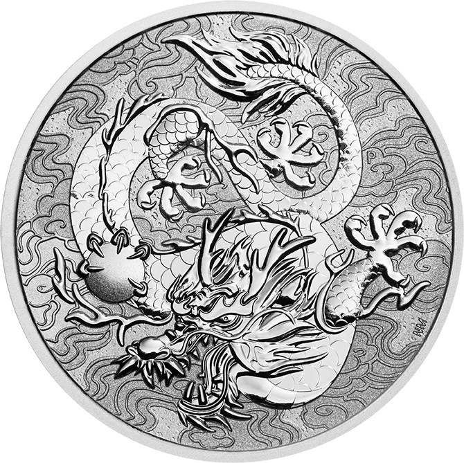 Australian "Chinese Myths & Legends" Dragon 1oz Silver Coin 2021 margin scheme