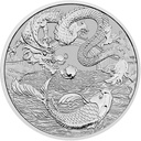 Australian &quot;Chinese Myth &amp; Legends&quot; Dragon and Koi 1oz Silver Coin 2023