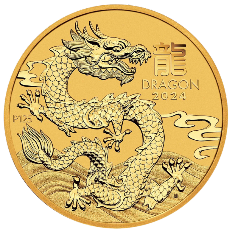 Lunar III Dragon 1/4 oz Gold Coin 2024