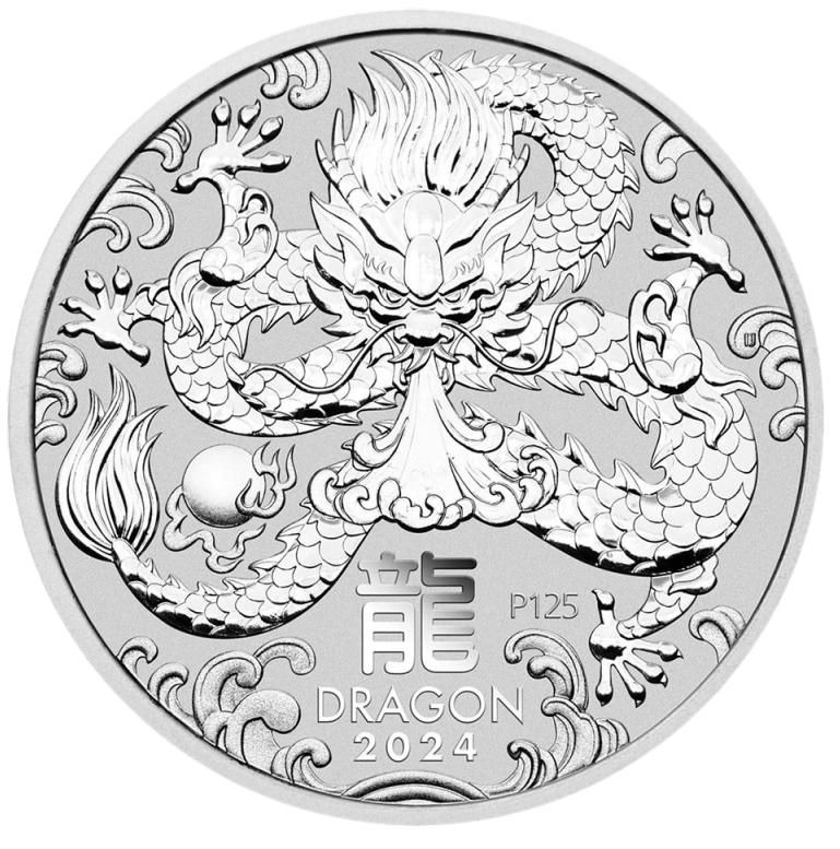 Lunar III Dragon 1/2oz Silver Coin 2024 margin scheme